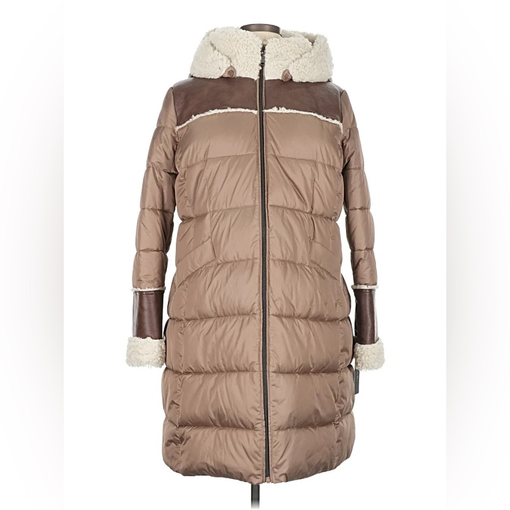 Tahari Faux Leather and Sherpa Jacket